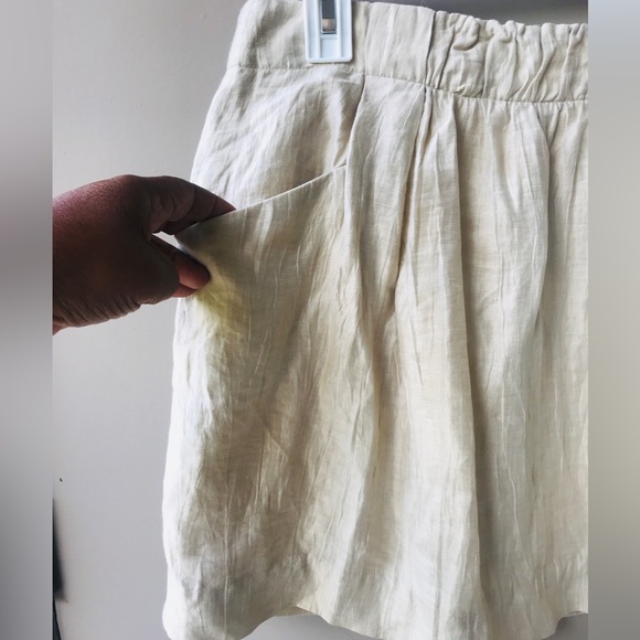 J Crew Cream Color Linen Mini Skirt Size 0 - Picture 4 of 6